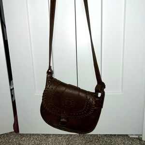 Brown cross body bag